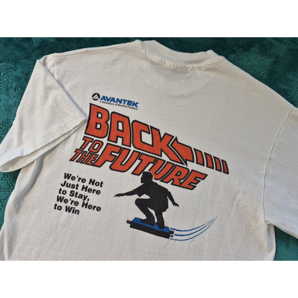 Vintage Avantek Hewlett Packard Back To The Future T-Shirt Men's Medium SS Hanes